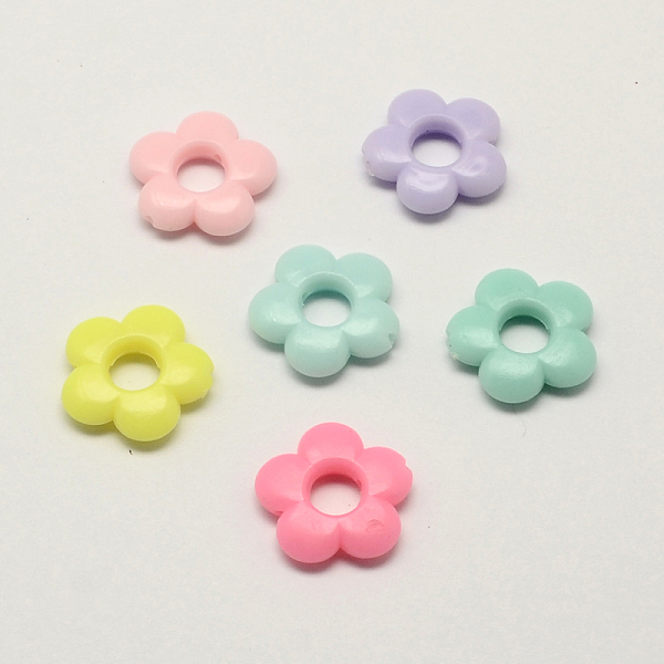 

PandaHall Opaque Acrylic Flower Bead Frames, Mixed Color, 19x4mm, Hole: 2mm, Inner diameter: 6mm, about 640pcs/500g Acrylic Flower..., Multicolor