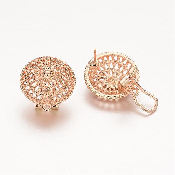 

PandaHall Half Round Alloy Stud Earring Findings, French Clip Earrings, with Loop, Long-Lasting Plated, 23x21mm, Hole: 2mm, Pin: 1mm Alloy...