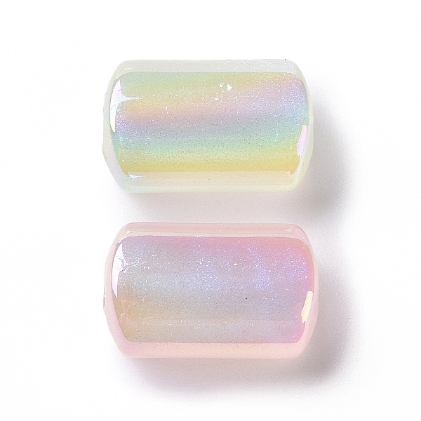 UV Plating Rainbow Iridescent Luminous Acrylic Beads