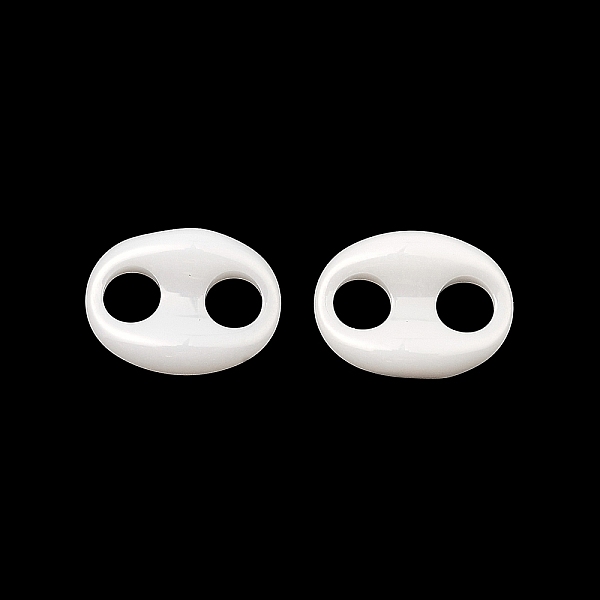 

PandaHall Bioceramics Zirconia Ceramic Connector Charms, No Fading and Hypoallergenic, Nickel Free, Coffee Bean, White, 9x6.5x2mm, Hole...