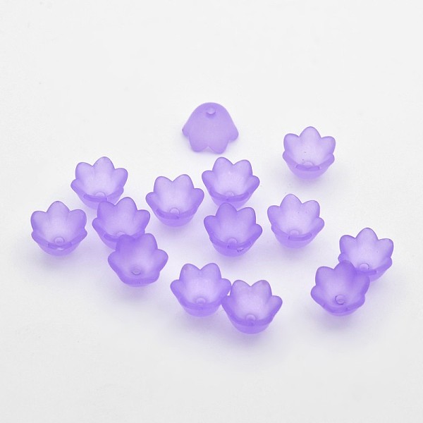 

PandaHall Transparent Acrylic Beads, Frosted Style, Tulip Flower Bead Caps, Lily of the Valley Medium Purple, 10x9x6.5mm, Hole: 1.5mm, about...