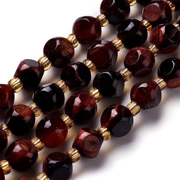 

PandaHall Natural Red Tiger Eye Beads Strand, with Seed Beads, Six Sided Celestial Dice, 10~10.5x10~10.5x10~10.5mm, Hole: 0.5mm, about...