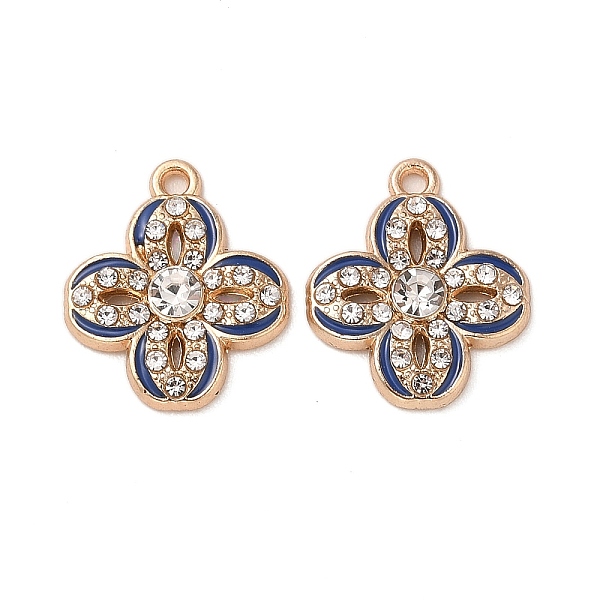 

PandaHall Alloy Enamel Pendants, with Glass, Flower Charms, Light Gold, 16x14x3mm, Hole: 1.2mm Alloy+Glass Flower