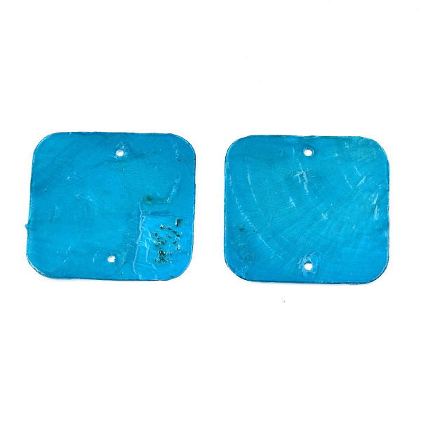 

PandaHall Spray Painted Capiz Shell Pendants, Square, Deep Sky Blue, 43x43x1~2mm, Hole: 2mm Capiz Shell Square
