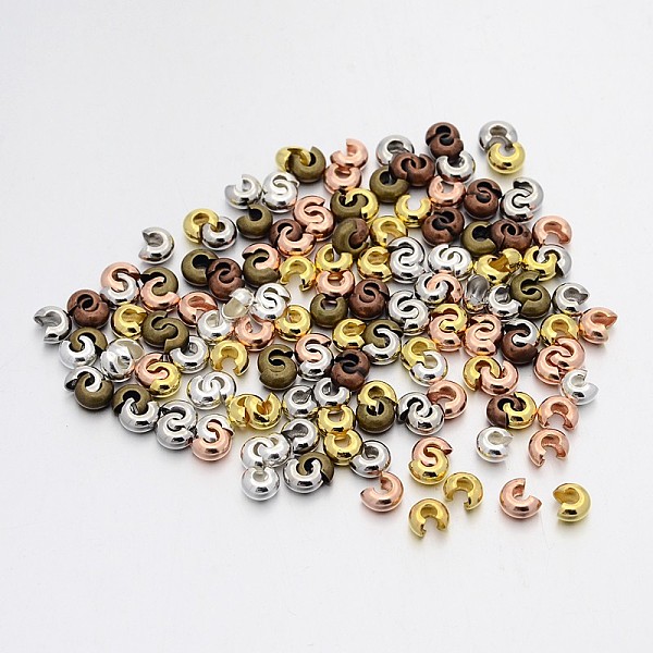 

PandaHall Iron Crimp Beads Covers, Mixed Color, Mixed Color, 5mm In Diameter, Hole: 1.5mm Iron