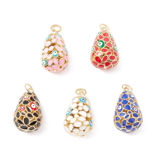 

PandaHall Rack Plating Brass Enamel Pendants, Long-Lasting Plated, Real 18K Gold Plated, Cadmium Free & Nickel Free & Lead Free, Teardrop..., Multicolor