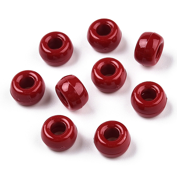 

PandaHall Opaque Plastic Beads, Barrel, FireBrick, 9x6mm, Hole: 3.8mm, about 1950pcs/500g Plastic Barrel Red