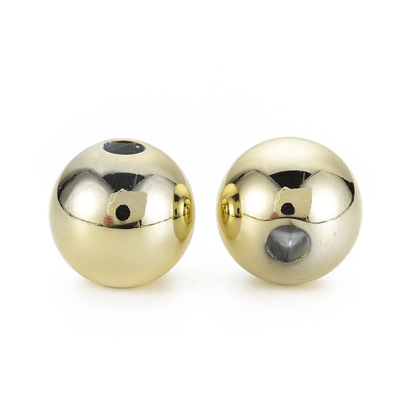 

PandaHall UV Plating Acrylic European Beads, Round, Gold, 19.5x18.5mm, Hole: 5mm Acrylic Round Gold