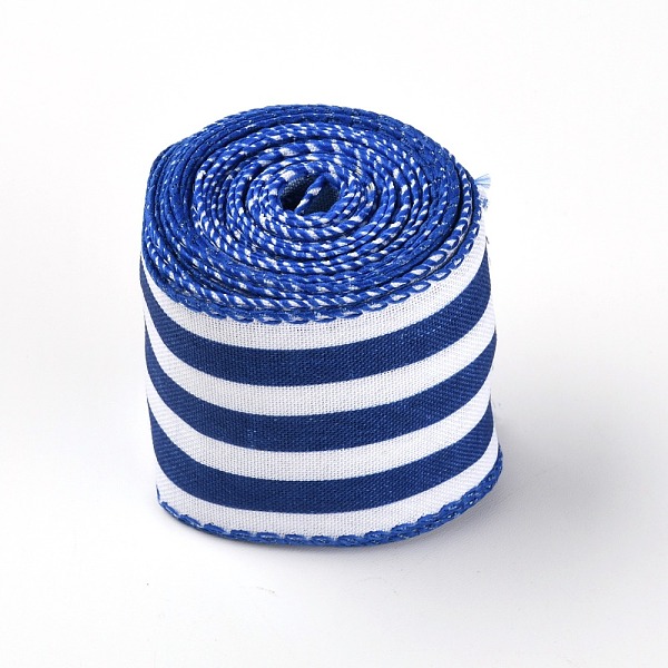 

PandaHall Polyester Ribbons, for Sewing Craft, Stripe Pattern, 2-1/2 inch(62mm), 6.5yards(6m)/roll Polyester Stripe