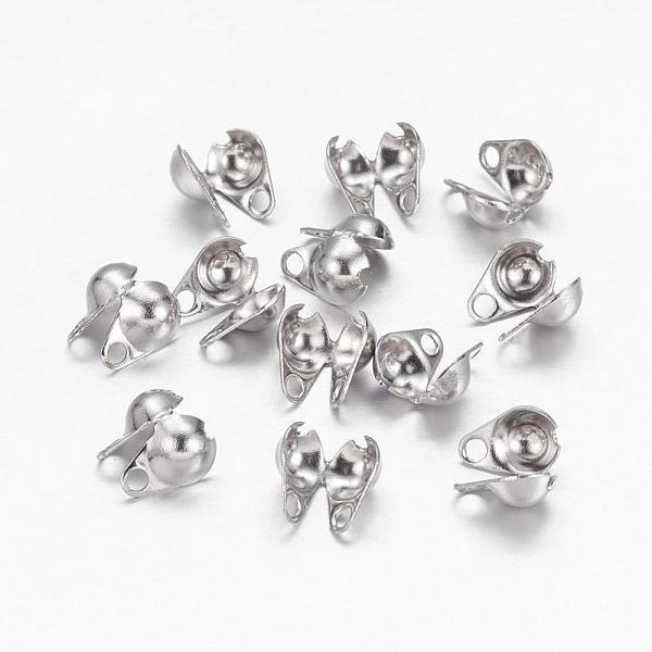 

PandaHall 304 Stainless Steel Bead Tips, Calotte Ends, Clamshell Knot Cover, Stainless Steel Color, 6x4mm, Hole: 1mm 304 Stainless Steel