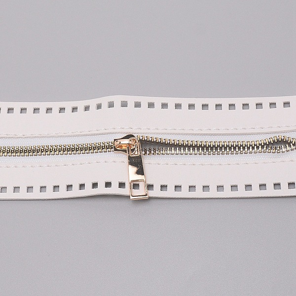 

PandaHall Nylon Zipper with Brass Finding, White, 54.2x5.7x0.25cm, Hole: 4x4mm Nylon White