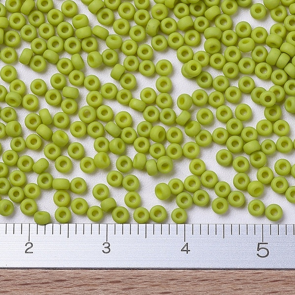 

PandaHall MIYUKI Round Rocailles Beads, Japanese Seed Beads, 11/0, (RR2316) Matte Opaque Lime, 11/0, 2x1.3mm, Hole: 0.8mm, about 1111pcs/10g..., Green
