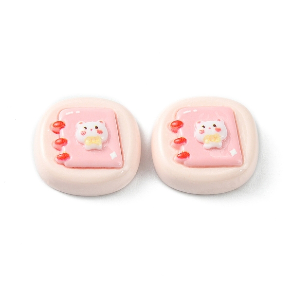 

PandaHall Opaque Cute Cartoon Resin Cabochons, Rectangle, Lavender Blush, 15.5~17x16~17.5x7.5~8mm Resin Rectangle