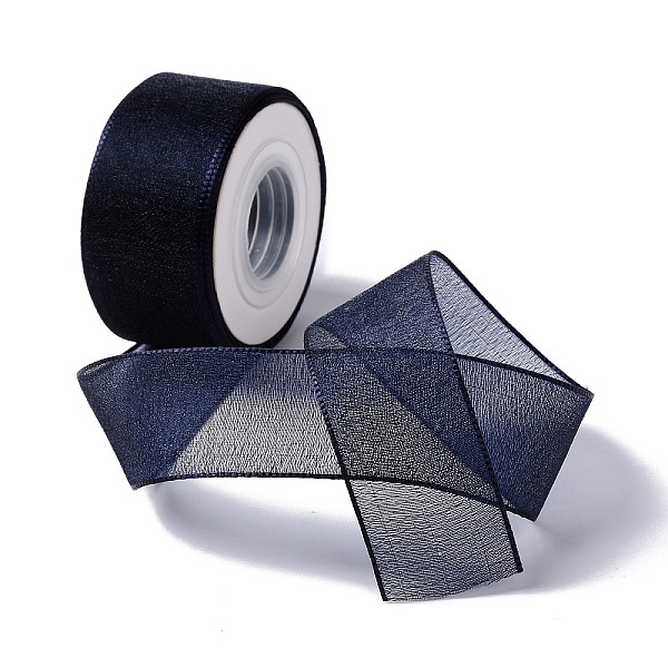 

PandaHall 10 Yards Polyester Chiffon Ribbon, for DIY Jewelry Making, Marine Blue, 1- inch(25.5mm) Polyester None