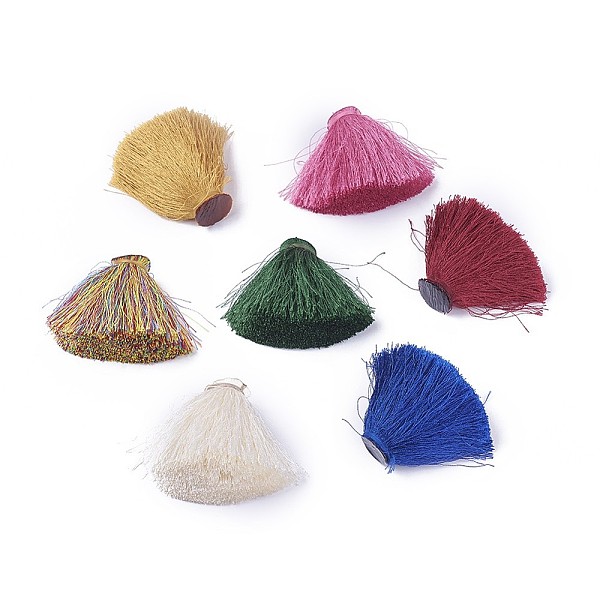 

PandaHall Polyester Tassel Decoration Accessories, Mixed Color, 50~56x18~21mm Polyester Others Multicolor