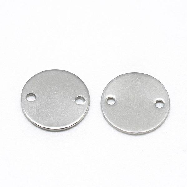 

PandaHall 201 Stainless Steel Links connectors, Stainless Steel Color, 12x1mm, Hole: 1mm 201 Stainless Steel Flat Round
