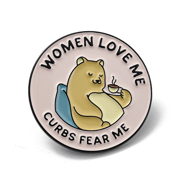 

PandaHall Animal Enamel Pins, Flat Round Alloy Brooch, for Men and Women, Bear, 30.5x1.5mm Alloy+Enamel Bear Gold