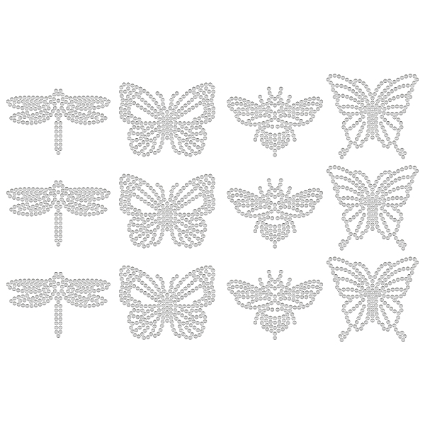 

PandaHall Glass Hotfix Rhinestone, Iron on Appliques, Costume Accessories, for Clothes, Bags, Pants, Insect Pattern, 297x210mm Glass...