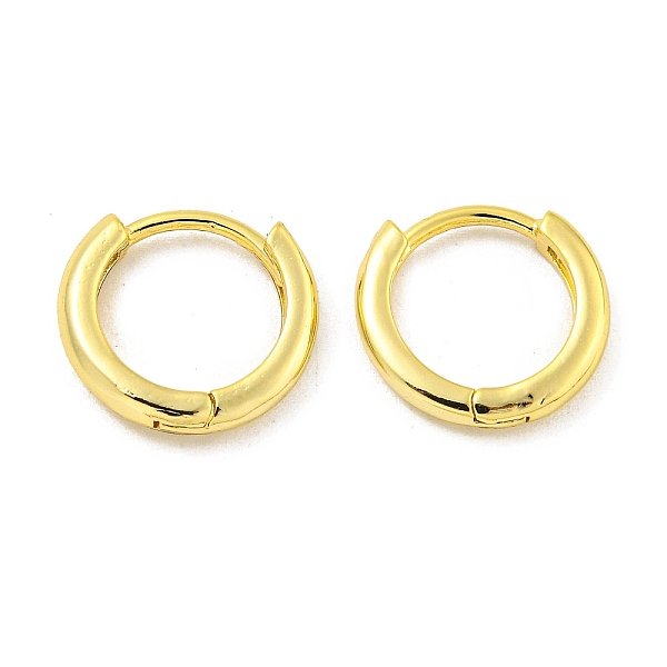 

PandaHall Brass Hoop Earrings, Round, Real 18K Gold Plated, 12x2mm Brass Round