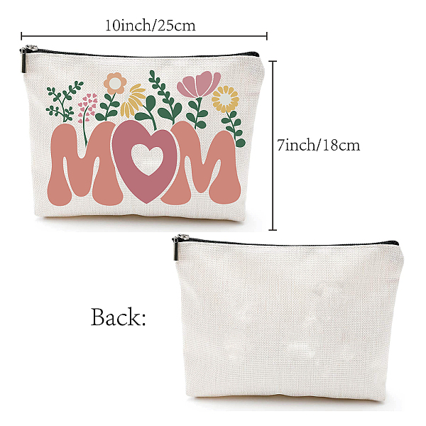 

PandaHall CREATCABIN Mom Canvas Cosmetic Bag Makeup Bags Multi-Function Small with Zipper Pouch Gifts for Women Travel Toiletry for Keys...