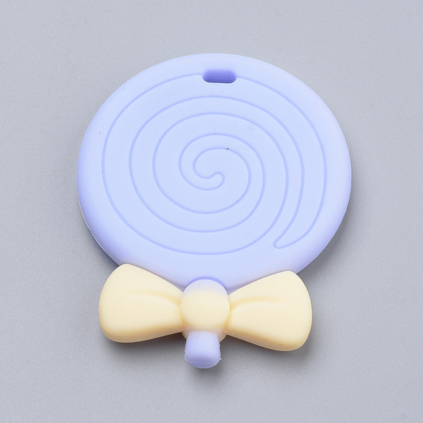 

PandaHall Food Grade Eco-Friendly Silicone Big Pendants, Chewing Pendants For Teethers, DIY Nursing Necklaces Making, Lollipop, Lavender..., Purple