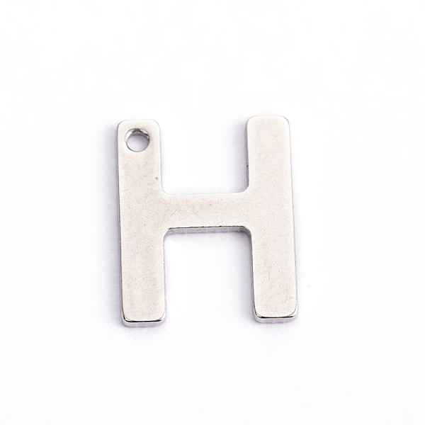 

PandaHall 304 Stainless Steel Letter Charms, Letter.H, 11x9x0.8mm, Hole: 1mm 304 Stainless Steel Letter H