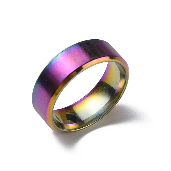 

PandaHall Titanium Steel Wide Band Finger Rings for Women Men, Plain Band Rings, Rainbow Color, 8mm, Inner Diameter: US Size 10 3/4(20.3mm)...