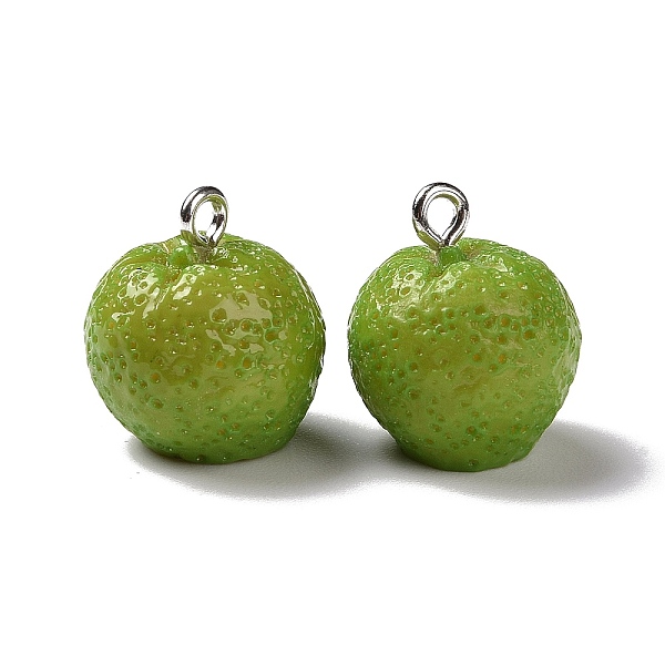 

PandaHall Cute Opaque Resin Pendants, with Platinum Plated Iron Loop, Orange, Yellow Green, 16x14.5mm, Hole: 2mm Iron+Resin Fruit