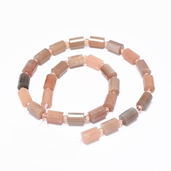 PandaHall Natural Sunstone Beads Strands, Faceted, Column, 11.5~12x7.5~8mm, Hole: 0.8mm, about 27pcs/strand, 15.5 inch(39.6cm) Sunstone...