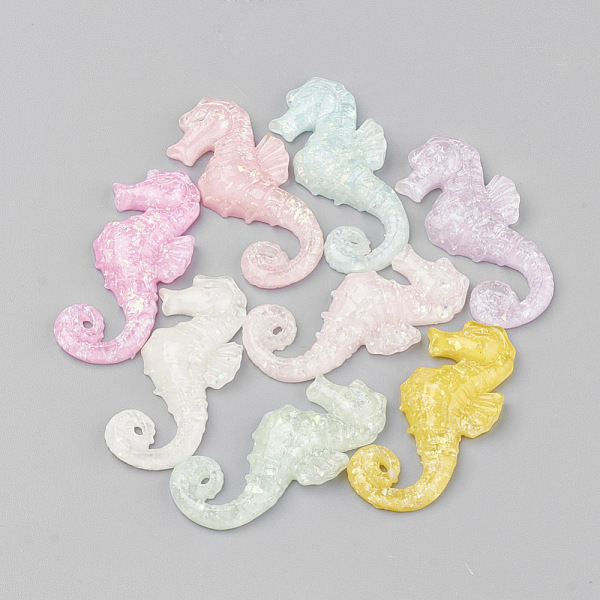 

PandaHall Opaque Resin Cabochons, Sea Horse, Mixed Color, 41x18x5mm Resin Sea Horse Multicolor