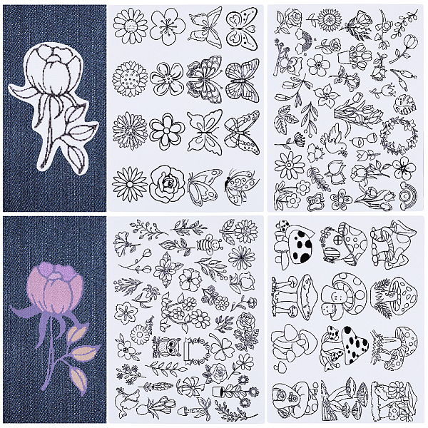 

PandaHall Non-Woven Embroidery Aid Drawing Sketch, Rectangle, Mixed Shapes, 297x210mmm, 4pcs/set Cloth Mixed Shapes
