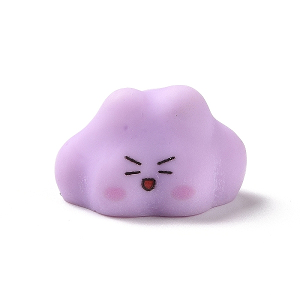 

PandaHall Cute Opaque Resin Cabochons, Cloud with Face Pattern, Plum, 21x27x17mm Resin Body Purple