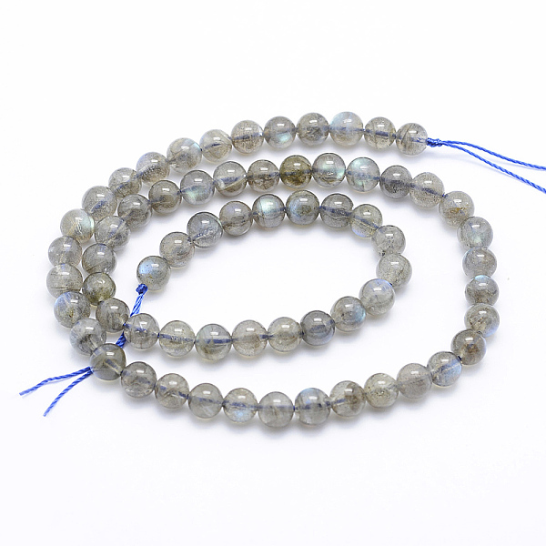 

PandaHall Natural Labradorite Beads Strands, Round, 6~6.5mm, Hole: 1mm, about 63pcs/strand, 15.7 inch(40cm) Labradorite Round
