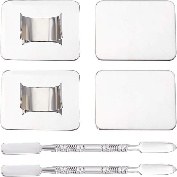 

PandaHall Olycraft Makeup Cosmetic Color Palette Tool Kits, include Stainless Steel Palette Ring & Palette Spatulas Stick Rod, Stainless...