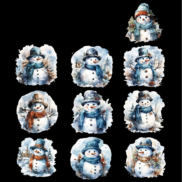 

PandaHall 20Pcs Christmas PET Waterproof Self-Adhesive Stickers, Winter Decals for DIY Photo Album Diary Scrapbook Decoration, Snowman...