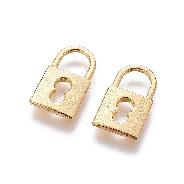 

PandaHall Alloy Pendants, Padlock, Golden, Lead Free & Cadmium Free & Nickel Free, about 19mm long, 11mm wide, 1.5mm thick Alloy Lock