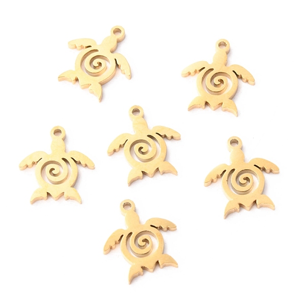

PandaHall 304 Stainless Steel Charms, Laser Cut, Sea Turtle, Golden, 12x11x1mm, Hole: 1mm 304 Stainless Steel Tortoise