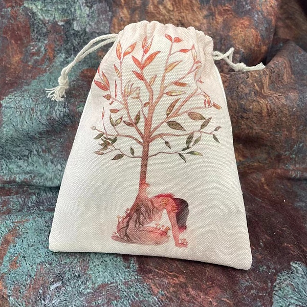 

PandaHall Tarot Theme Canvas Cloth Packing Pouches Drawstring Bags, Rectangle, Human Pattern, 15~18x13~14cm Cloth Human