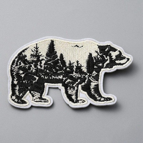

PandaHall Polar Bear with Scenery Computerized Embroidery Cloth Iron on/Sew on Patches, Costume Accessories, Blue, 56x90x1.3mm Polyester...