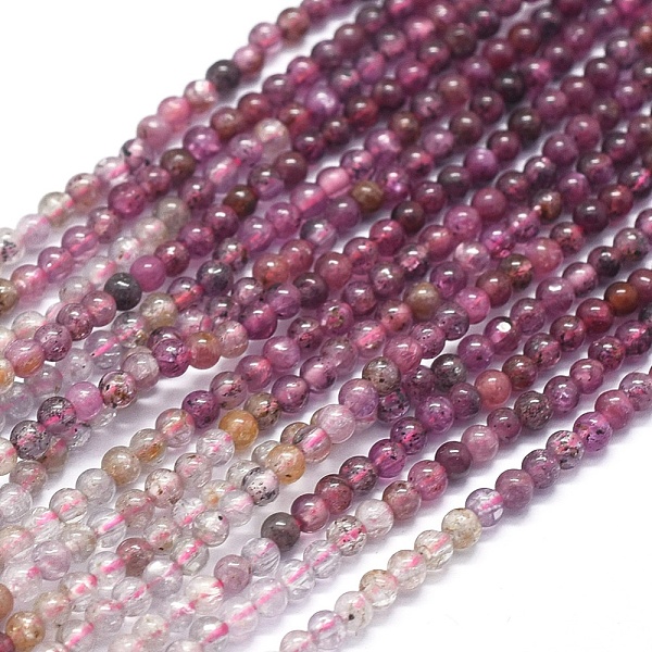 

PandaHall Natural Ruby Beads Strands, Round, 3mm, Hole: 0.5mm, about 120pcs/Strand, 15.35 inch(39cm) Ruby Round