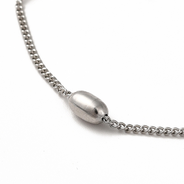 

PandaHall 304 Stainless Steel Curb Chain Bracelets, Oval Beaded Bracelets for Women, Stainless Steel Color, 6 inch(15.2cm) 304 Stainless...