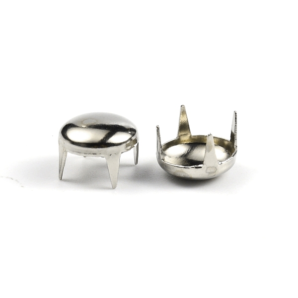 

PandaHall Brass Four-Claw Rivets, for Beading Craft Decorations, Half Round, Platinum, 8x6mm Brass Half Round