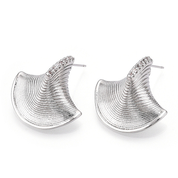 

PandaHall Brass Micro Pave Cubic Zirconia Ear Studs, Witch Hat, Real Platinum Plated, 23x23mm Brass+Cubic Zirconia Hat Clear