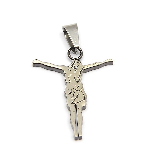 

PandaHall 304 Stainless Steel Cross Pendants, For Easter, Jesus, Stainless Steel Color, 27x21x2mm, Hole: 6x4mm 304 Stainless Steel Cross