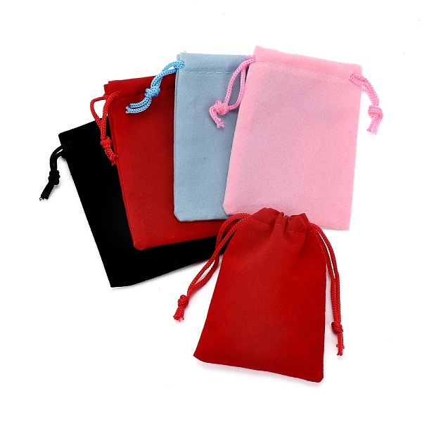 

PandaHall Velvet Cloth Drawstring Bags, Jewelry Bags, Christmas Party Wedding Candy Gift Bags, Mixed Color, 9x7cm Velvet Multicolor