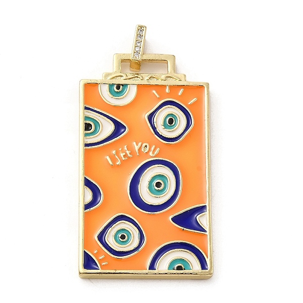

PandaHall Brass Micro Pave Cubic Zirconia Pendant with Enamel, Rectangle, Dark Orange, 45.5x25.5x2.5mm, Hole: 4.5mm Brass+Cubic...