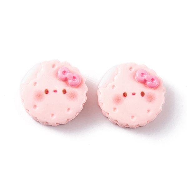 

PandaHall Resin Cabochons, Flat Round Print, Bear, 21x22x10mm Resin Bear Pink
