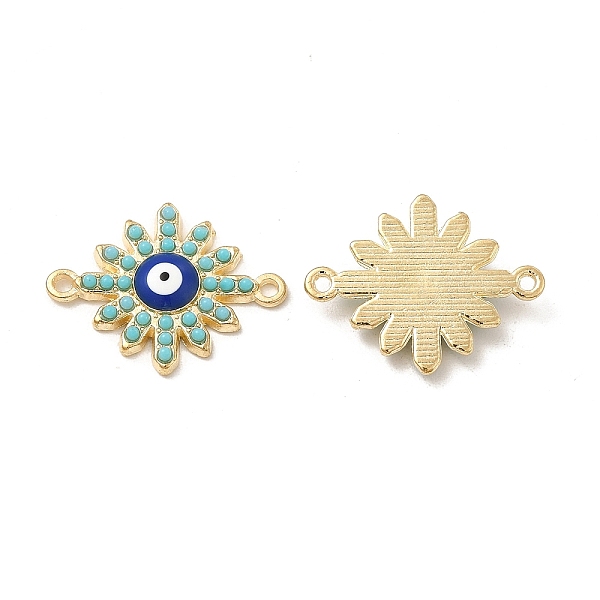 

PandaHall Alloy Connector Charms with Blue Enamel and Synthetic Turquoise, Sun Links, Nickel, Golden, 20x15.5x3mm, Hole: 1.2mm Alloy+Enamel...