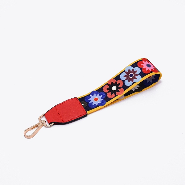 

PandaHall Polyester with Flowers Pattern Bag Handle Straps, with Alloy Clasps, Bag Replacement Accessories, Red, 23.5x4x0.5cm Polyester Red