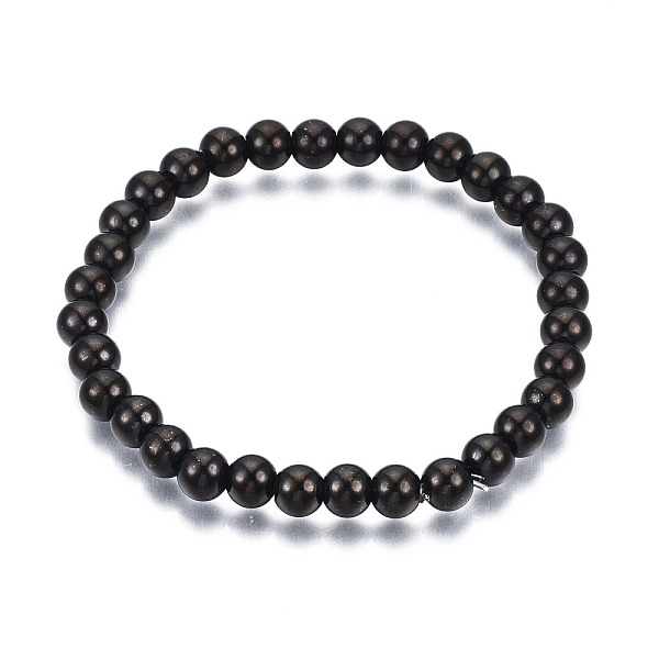 

PandaHall 201 Stainless Steel Round Beaded Stretch Bracelet for Men Women, Electrophoresis Black, Inner Diameter: 2-1/4 inch(5.7cm), Beads...